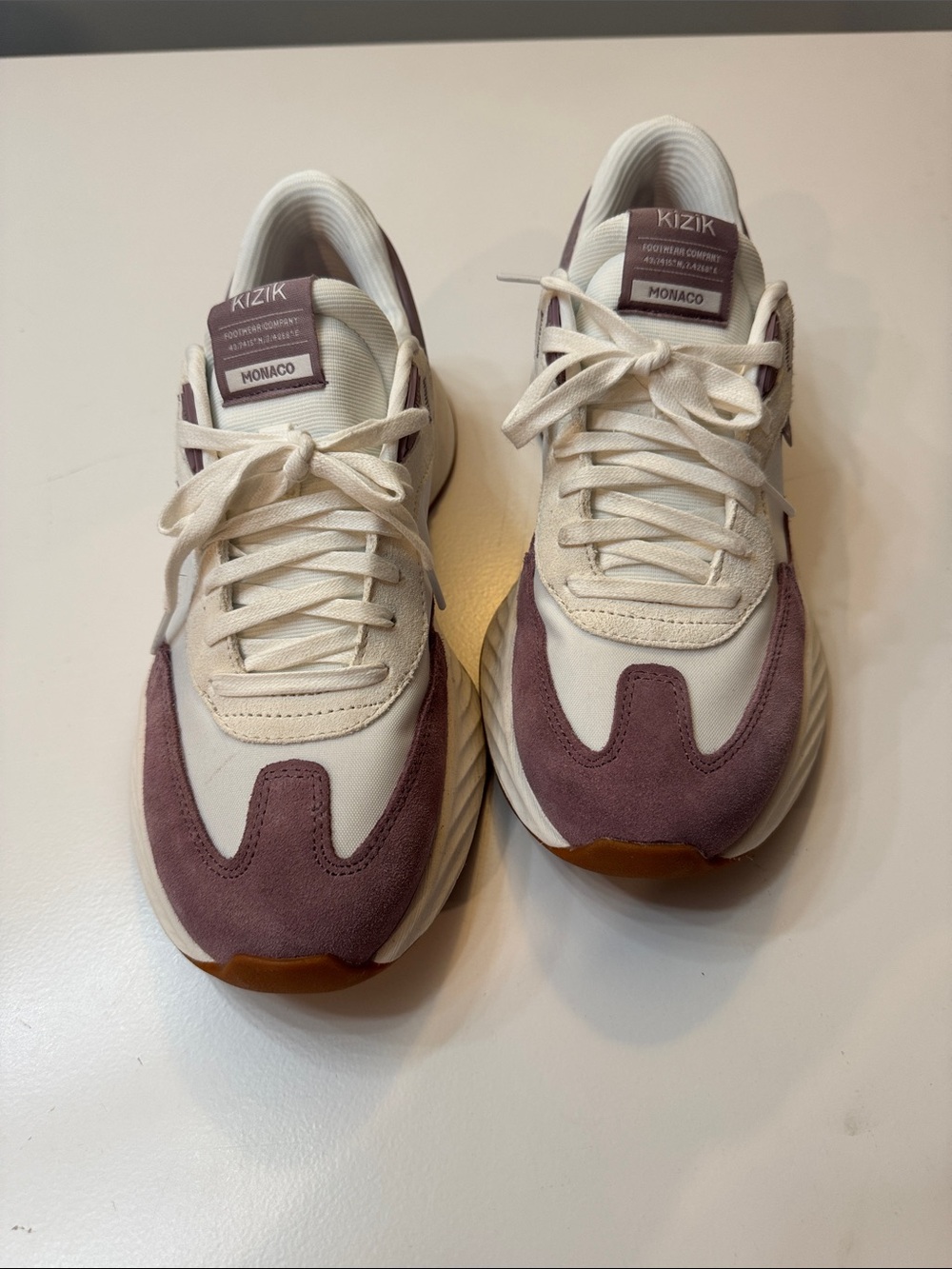 Kizik Monaco Cream & Mauve Suede Sneakers
